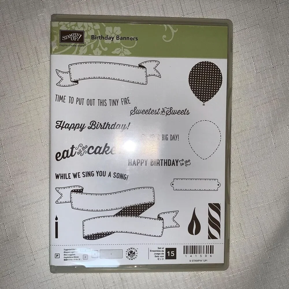 Stampin Up! Birthday Banners Cling Set Happy Party Card Invite Craft Scrapbook